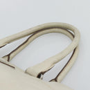 PRADA Hand Bag Leather Ivory Silver Auth 192790-14