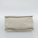 PRADA Hand Bag Leather Ivory Silver Auth 192790-5