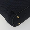 BALLY Chain Shoulder Bag Nylon Navy Gold Tone Auth 192792-11