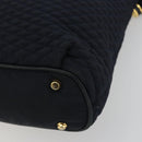 BALLY Chain Shoulder Bag Nylon Navy Gold Tone Auth 192792-12