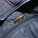BALLY Chain Shoulder Bag Nylon Navy Gold Tone Auth 192792-16