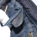 BALLY Chain Shoulder Bag Nylon Navy Gold Tone Auth 192792-23