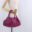 LOEWE Nappa Aire Hand Bag Leather Pink Gold Tone Auth 192793A-21