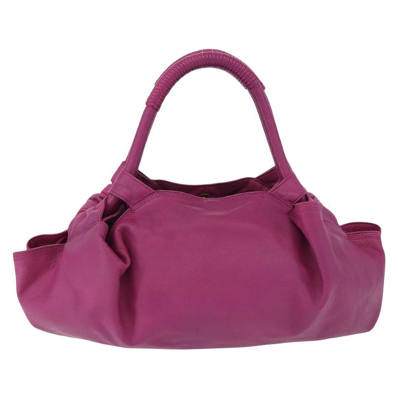LOEWE Nappa Aire Hand Bag Leather Pink Gold Tone Auth 192793A