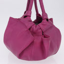 LOEWE Nappa Aire Hand Bag Leather Pink Gold Tone Auth 192793A-3