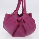 LOEWE Nappa Aire Hand Bag Leather Pink Gold Tone Auth 192793A-4