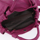 LOEWE Nappa Aire Hand Bag Leather Pink Gold Tone Auth 192793A-6
