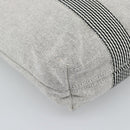 HERMES New Fourre Tout Cabas Hand Bag Canvas Gray Silver Auth 192794A-11