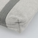 HERMES New Fourre Tout Cabas Hand Bag Canvas Gray Silver Auth 192794A-12