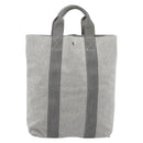 HERMES New Fourre Tout Cabas Hand Bag Canvas Gray Silver Auth 192794A-3
