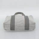 HERMES New Fourre Tout Cabas Hand Bag Canvas Gray Silver Auth 192794A-9