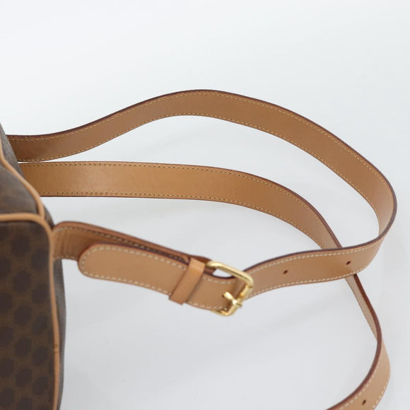 CELINE Macadam Backpack PVC Leather Brown Gold Tone Auth 192796A