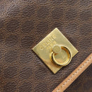 CELINE Macadam Backpack PVC Leather Brown Gold Tone Auth 192796A-18