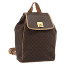 CELINE Macadam Backpack PVC Leather Brown Gold Tone Auth 192796A-1