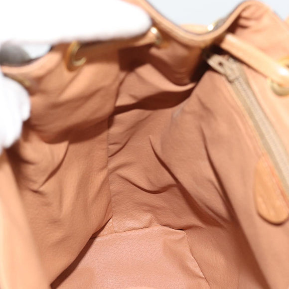 CELINE Macadam Backpack PVC Leather Brown Gold Tone Auth 192796A