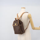 CELINE Macadam Backpack PVC Leather Brown Gold Tone Auth 192796A-23