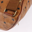 MCM Vicetos Backpack PVC Leather Brown Gold Tone Auth 192800A-16