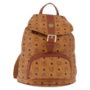 MCM Vicetos Backpack PVC Leather Brown Gold Tone Auth 192800A-2