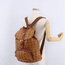 MCM Vicetos Backpack PVC Leather Brown Gold Tone Auth 192800A-26