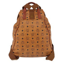 MCM Vicetos Backpack PVC Leather Brown Gold Tone Auth 192800A-3