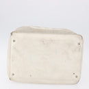 CHANEL COCO Mark Hand Bag Leather Ivory Silver CC Auth 192801-10