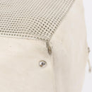 CHANEL COCO Mark Hand Bag Leather Ivory Silver CC Auth 192801-14
