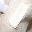 CHANEL COCO Mark Hand Bag Leather Ivory Silver CC Auth 192801-16