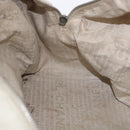 CHANEL COCO Mark Hand Bag Leather Ivory Silver CC Auth 192801-18