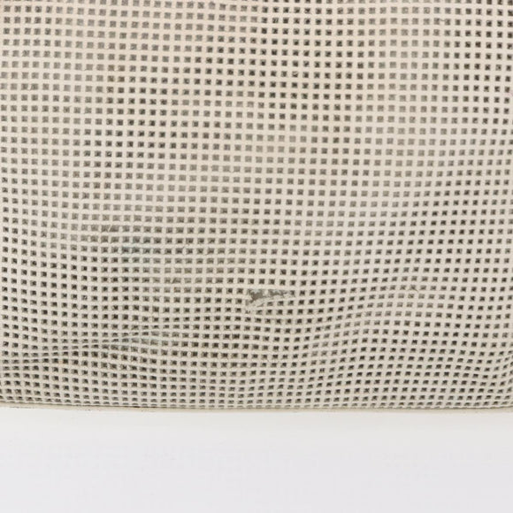 CHANEL COCO Mark Hand Bag Leather Ivory Silver CC Auth 192801