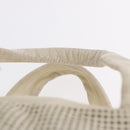 CHANEL COCO Mark Hand Bag Leather Ivory Silver CC Auth 192801-9