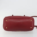 Miu Miu Hand Bag Leather 2way Red Gold Tone Auth 192802A-5