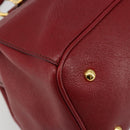 Miu Miu Hand Bag Leather 2way Red Gold Tone Auth 192802A-16