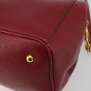 Miu Miu Hand Bag Leather 2way Red Gold Tone Auth 192802A-17