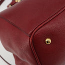 Miu Miu Hand Bag Leather 2way Red Gold Tone Auth 192802A-18