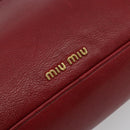 Miu Miu Hand Bag Leather 2way Red Gold Tone Auth 192802A-19