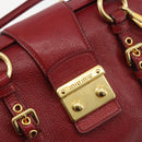 Miu Miu Hand Bag Leather 2way Red Gold Tone Auth 192802A-20