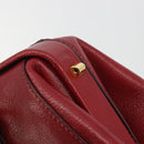 Miu Miu Hand Bag Leather 2way Red Gold Tone Auth 192802A-10