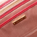 Miu Miu Hand Bag Leather 2way Red Gold Tone Auth 192802A-21