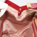Miu Miu Hand Bag Leather 2way Red Gold Tone Auth 192802A-23