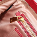 Miu Miu Hand Bag Leather 2way Red Gold Tone Auth 192802A-24