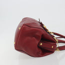 Miu Miu Hand Bag Leather 2way Red Gold Tone Auth 192802A-3