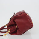 Miu Miu Hand Bag Leather 2way Red Gold Tone Auth 192802A-4