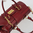 Miu Miu Hand Bag Leather 2way Red Gold Tone Auth 192802A-6