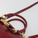 Miu Miu Hand Bag Leather 2way Red Gold Tone Auth 192802A-14
