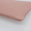 GUCCI Bamboo Clutch Bag Leather Outlet Pink Gold Tone 449653 Auth 192804A-11