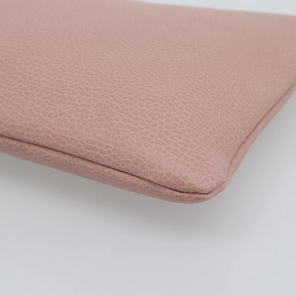 GUCCI Bamboo Clutch Bag Leather Outlet Pink Gold Tone 449653 Auth 192804A