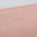 GUCCI Bamboo Clutch Bag Leather Outlet Pink Gold Tone 449653 Auth 192804A-13