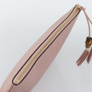 GUCCI Bamboo Clutch Bag Leather Outlet Pink Gold Tone 449653 Auth 192804A-6
