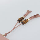 GUCCI Bamboo Clutch Bag Leather Outlet Pink Gold Tone 449653 Auth 192804A-7