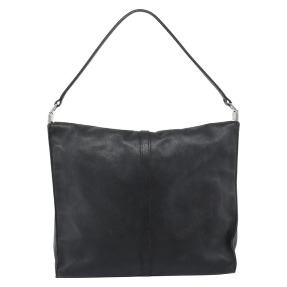 GUCCI Jackie Shoulder Bag Leather Black Silver 001.3355 Auth 192805